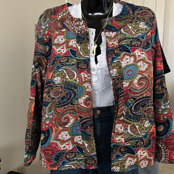Parsley & Sage Colorful Paisley Women's Jacket - Picture 2 of 10